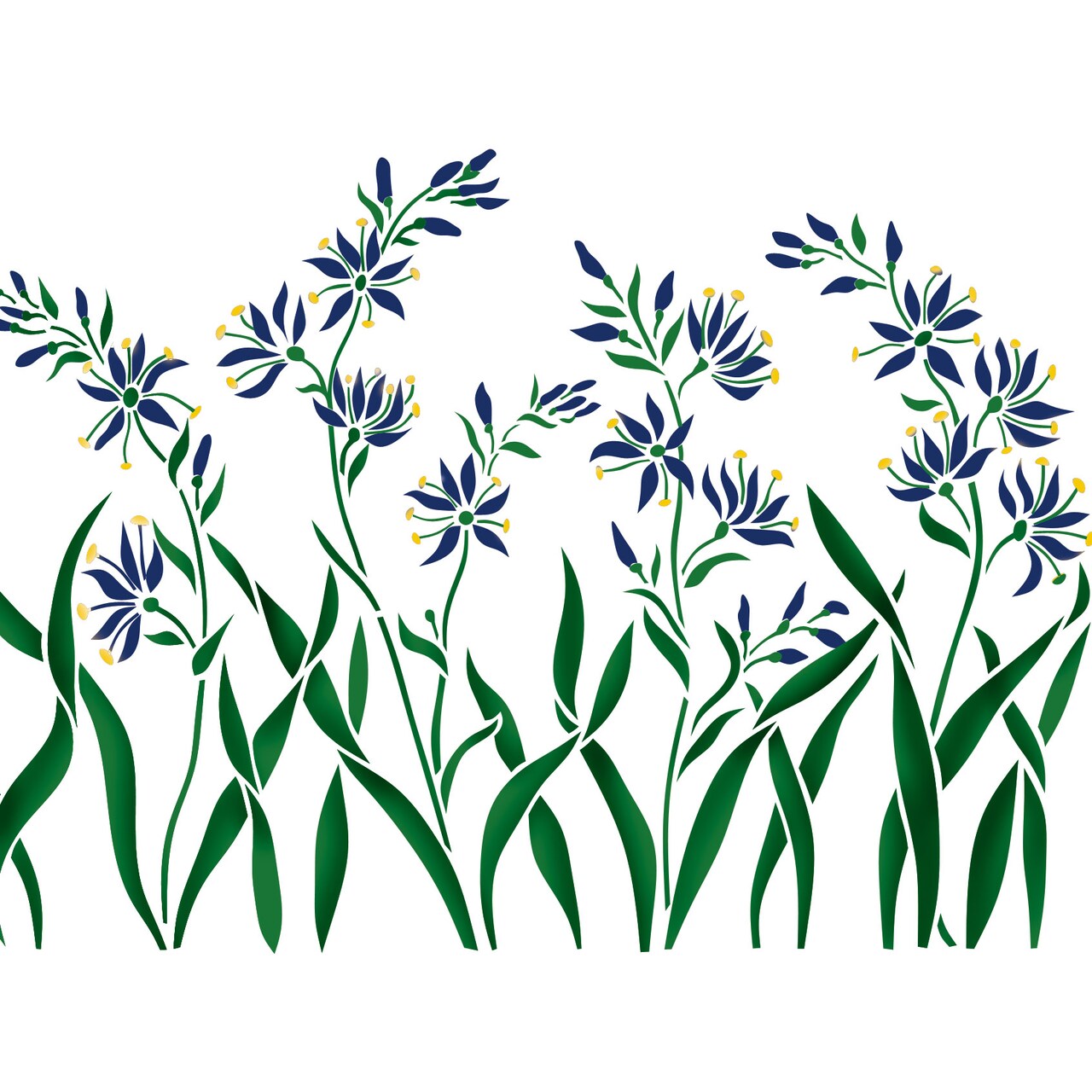 Camas Flower Wall Stencil | 1757 by Designer Stencils | Floral Stencils | Reusable Art Craft Stencils for Painting on Walls, Canvas, Wood | Reusable Plastic Paint Stencil for Home Makeover | Easy to Use & Clean Art Stencil